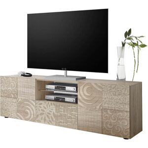 Milani Home porta tv moderno di design moderno industrial cm 181 x 57 x 42 h Marrone 181 x 57 x 42 cm