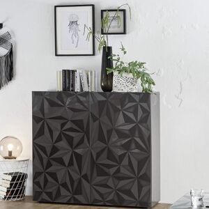 Milani Home credenza di design moderno di design moderno industrial cm 121 x 111 x 42 h Antracite 121 x 111 x 42 cm