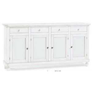 Milani Home Credenza In Legno Massello 196x43x98 Bianco 196 x 98 x 43 cm