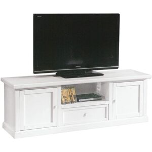 Milani Home Mobile Porta Tv In Legno Massello 45x160x56 Bianco 160 x 56 x 45 cm