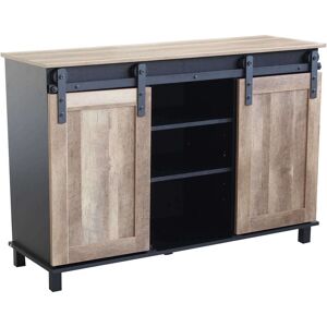 Milani Home Credenza Mobile Madia Moderna In Legno E Metallo Di Design Moderno Stile Indust Nero 120 x 82 x 40 cm