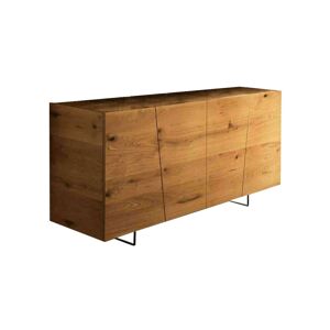 Milani Home Credenza Madia Moderna Mobile In Legno Di Rovere Con 3 Ante Scorrevoli E Piedin Marrone 180 x 88 x 50 cm