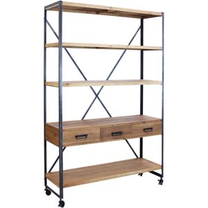 Milani Home Libreria In Legno E Metallo Marrone 114x136x47cm