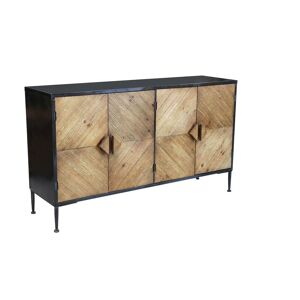 Milani Home madia in legno e metallo per salotto soggiorno cucina di design industrial cm 1 Marrone 147 x 85 x 44 cm