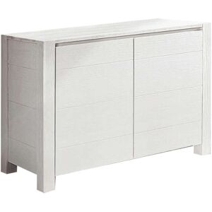 Milani Home Credenza Abete Bianco Spazzolato 125x50x84 Per Interno Sala Da Pranzo Salotto C Bianco 125 x 84 x 50 cm