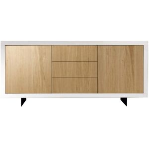 Milani Home Mobile Base Cm 186x45x87H Naturale E Bianco Per Cucina Sala Da Pranzo Salotto S Bianco 186 x 87 x 45 cm