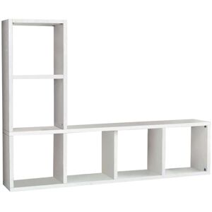 Milani Home Mobile Tv Porta Tv Cm 175x30x132 H Frassinato Bianco Per Soggiorno Salotto Came Bianco 175 x 132 x 30 cm