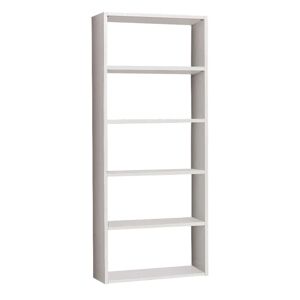 Milani Home Libreria Frassinata Cm 89x30x218 H Bianca Per Arredamento Interno Casa Soggiorn Bianco 89 x 218 x 30 cm