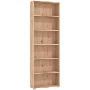 Milani Home libreria sei ripiani moderno minimal in legno di design moderno industrial cm 7 Rovere Chiaro 70 x 211.5 x 24.5 cm