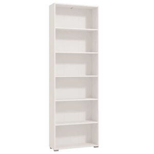 Milani Home libreria sei ripiani moderno minimal in legno di design moderno industrial cm 7 Bianco 70 x 211.5 x 24.5 cm