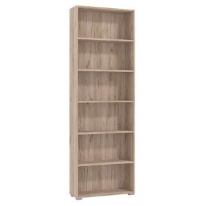 Milani Home libreria sei ripiani moderno minimal in legno di design moderno industrial cm 7 Rovere grigio 70 x 211.5 x 24.5 cm