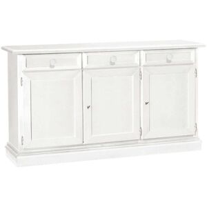 Milani Home Credenza Bianca 156x42x85 Per Interno Sala Da Pranzo Salotto Cucina Ufficio Mas Bianco 156 x 85 x 42 cm