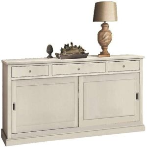 Milani Home Credenza In Legno Massello 200x50x90 Bianco 200 x 90 x 50 cm