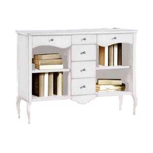 Milani Home Libreria In Legno Massello 120x36x87 Bianco 120 x 87 x 36 cm