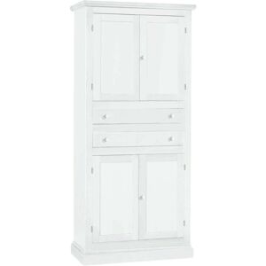 Milani Home Armadio In Legno Massello 80x40x170 Bianco 80 x 170 x 40 cm