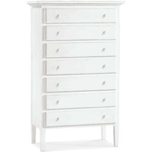 Milani Home Cassettiera In Legno Massello 84x47x138 Bianco 84 x 138 x 47 cm