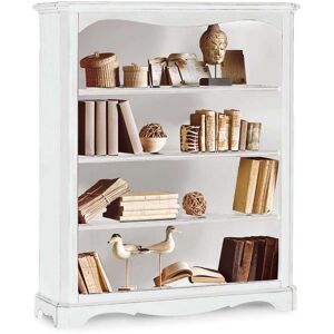 Milani Home Libreria In Legno Massello 120x36x143 Bianco 120 x 143 x 36 cm