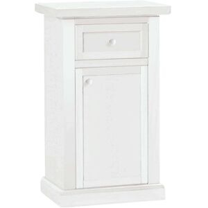 Milani Home Mobile Portatelefono In Legno Massello 46x31x76 Bianco 46 x 76 x 31 cm