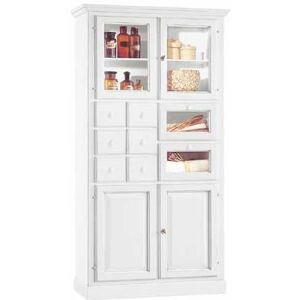 Milani Home Dispensa In Legno Massello 107x45x203 Bianco 107 x 203 x 45 cm