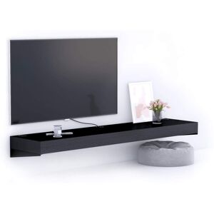 Mobili Fiver Porta Tv sospeso Evolution 180x40, Nero Frassino con Caricatore Wireless