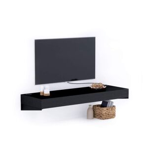 Mobili Fiver Porta Tv sospeso Evolution 120x40, Nero Frassino con Caricatore Wireless