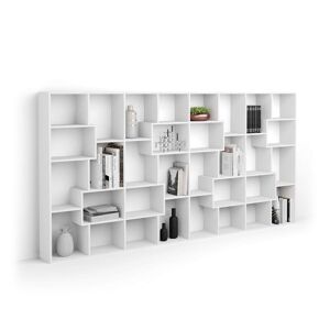 Mobili Fiver Libreria L Iacopo (160,8 x 314,6 cm), Bianco Frassino