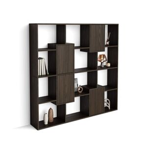 Mobili Fiver Libreria S Iacopo con ante (160,8 x 158,2 cm), Noce Scuro