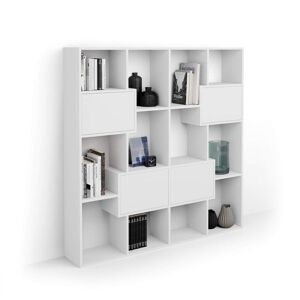 Mobili Fiver Libreria S Iacopo con ante (160,8 x 158,2 cm), Bianco Frassino