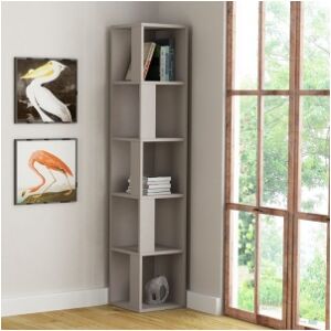 Relax e Design MOBILE ANGOLARE LIBRERIA 5 RIPIANI BIANCA, ANTRACITE, TORTORA 31,4x31,4xH.158,9 (Bianco cons 4 giorni)