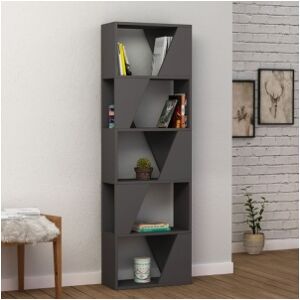 Relax e Design MOBILE LIBRERIA 5 RIPIANI ANTRACITE 54x24xH.168 (Antracite con 4 giorni)