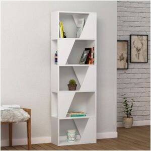 Relax e Design MOBILE LIBRERIA 5 RIPIANI BIANCA 54x24xH.168 (Bianco cons 4 giorni)