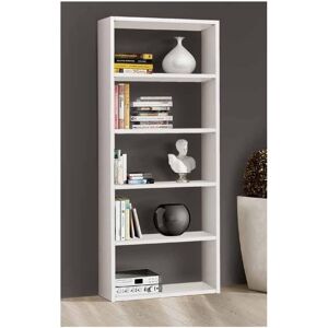 Libreria bianco frassinato moderna in truciolare laminato 89x30x218 cm