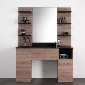 Postazione Mobile da barbiere laminato nero & OAK 150 cm