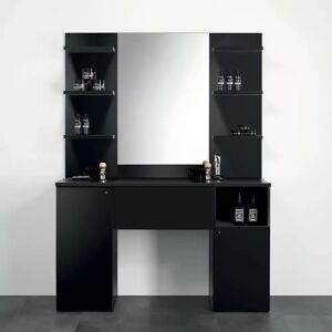 Postazione Mobile da barbiere laminato nero 150 cm