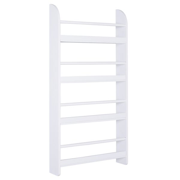 homcom libreria scaffale da parete 4 mensole in legno bianco 59 x 12 x 113cm