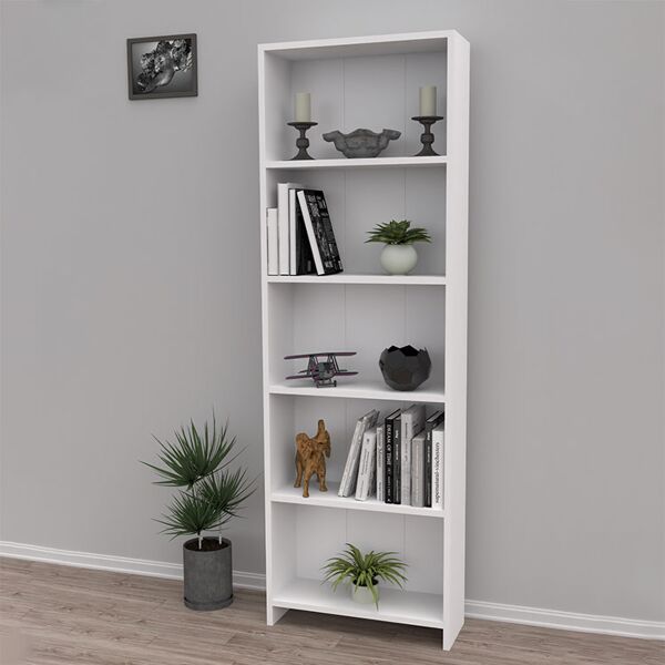 garneroarredamenti libreria a parete moderna 56x169cm bianco opaco jodi