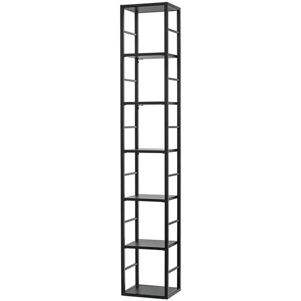 garneroarredamenti scaffale sospeso da parete 6 ripiani 30x176cm nero opaco in metallo misaki gihome®