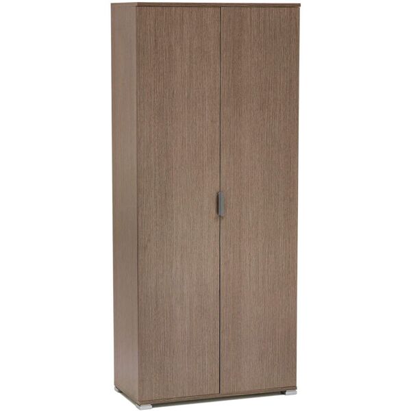 milani home armadio due ante 180 per soggiorno cucina bagno fatto in italia cm 75x38x174 h rovere grigio 75 x 174 x 38 cm