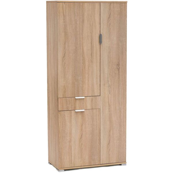 milani home armadio con 3 ante e un cassetto per soggiorno cucina bagno fatto in italia cm marrone chiaro 75 x 174 x 38 cm