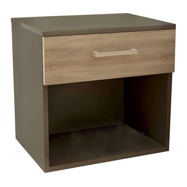 milani home comodino un cassetto e un vano di design moderno contemporaneo cm 44,5 x 35 x 4 olmo 44.4 x 43.5 x 33 cm