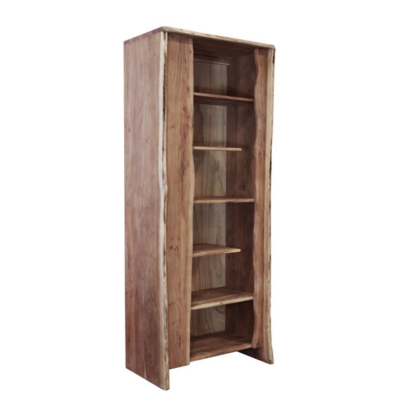 milani home libreria in legno massiccio di design moderno industrial cm 80 x 45 x 200 h marrone 80 x 200 x 45 cm