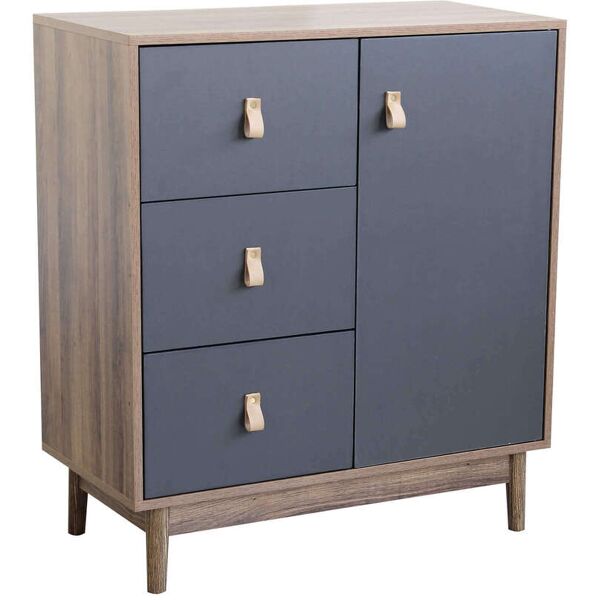 milani home credenza in mdf colorato madia di design mobile in stile vintage moderno per sa grigio 80 x 90 x 39 cm