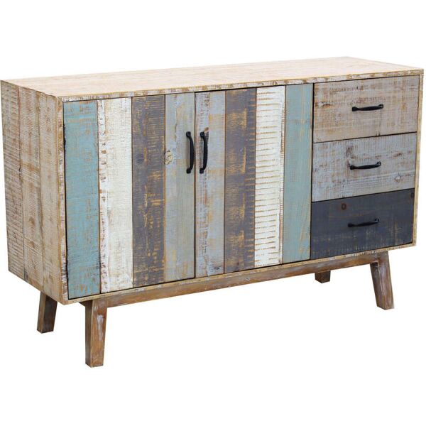 milani home credenza in legno colorato madia di design mobile in stile vintage moderno per multicolor 126 x 78 x 40 cm