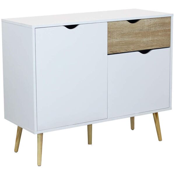 milani home credenza mobile madia moderna in legno colore bianco di design moderno stile mi bianco 99 x 82 x 39 cm