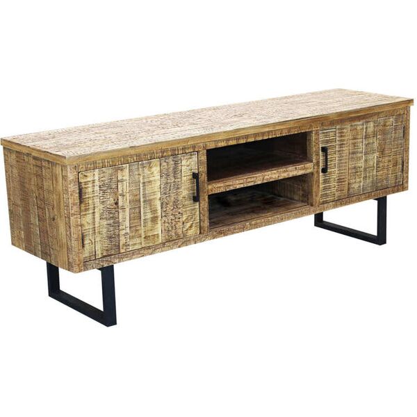 milani home porta tv in legno moderno di design moderno per salotto cucina sala da pranzo c marrone 160 x 60 x 45 cm