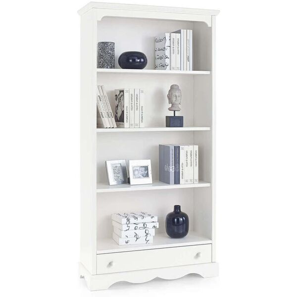 milani home libreria bianca 94x36x189 per interno ingresso camera cameretta sala da pranzo bianco 94 x 189 x 36 cm