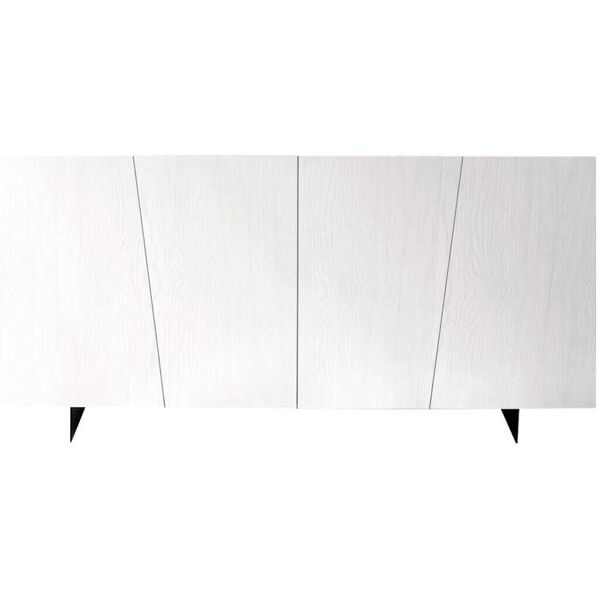 milani home mobile tv porta tv cm 180x50x87 h abete spazzolato bianco 4 ante per soggiorno bianco 180 x 87 x 50 cm