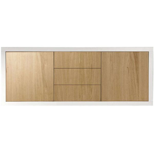 milani home mobile base cm 186x45x75 h naturale e bianco per cucina sala da pranzo salotto bianco 186 x 75 x 45 cm