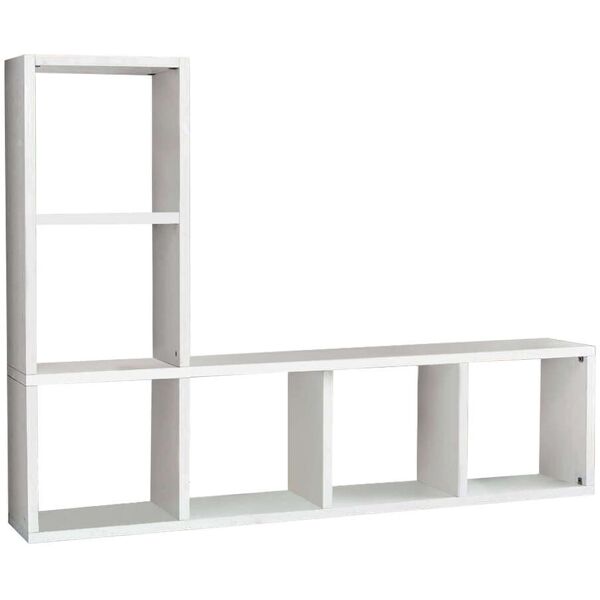 milani home mobile tv porta tv cm 175x30x132 h frassinato bianco per soggiorno salotto came bianco 175 x 132 x 30 cm