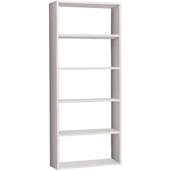 milani home libreria frassinata cm 89x30x218 h bianca per arredamento interno casa soggiorn bianco 89 x 218 x 30 cm